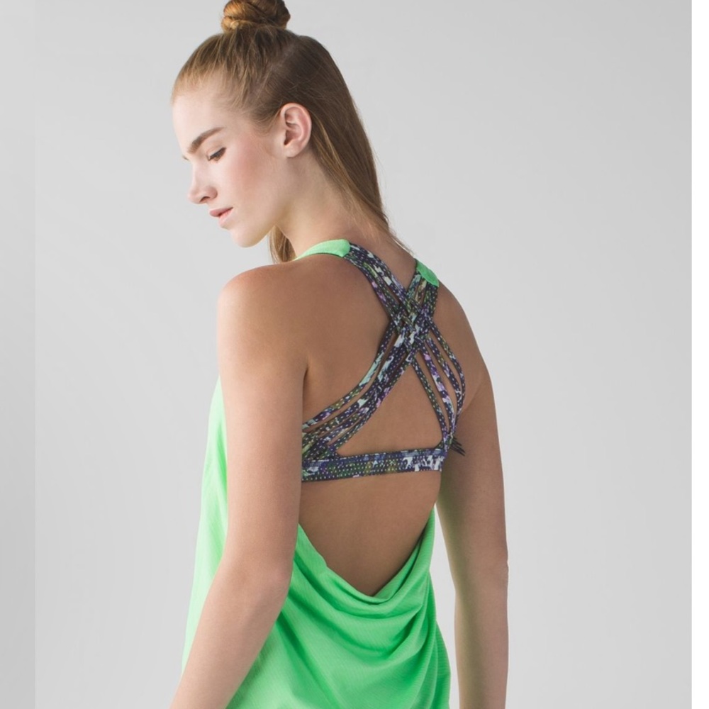 lululemon athletica Neon Green Strappy Back Tank